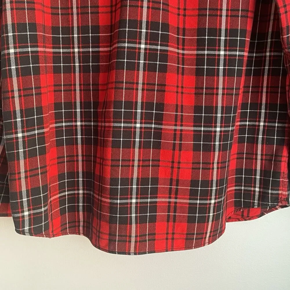 Vintage Polo Ralph Lauren Flannel Shirt Mens Sz M Red Tartan Plaid Button Up